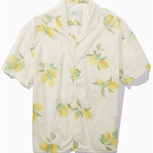 American Eagle Outfitters Lemon Print Casual Shirt